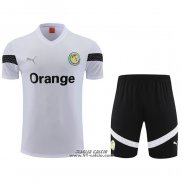 Tuta da Track Senegal Manica Corta 2023-2024 Bianco - Pantaloncini