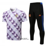 Conjunto Polo Real Madrid 2022-2023 Bianco e Purpura