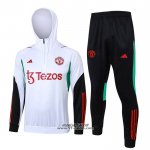 Tuta da Track Felpa Manchester United Bambino 2023-2024 Bianco