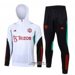 Tuta da Track Felpa Manchester United Bambino 2023-2024 Bianco