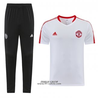 Tuta da Track Manchester United Manica Corta 2023-2024 Bianco