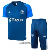 Tuta da Track Manchester United Manica Corta 2023-2024 Blu - Pantaloncini