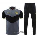 Conjunto Polo Borussia Dortmund 2022-2023 Grigio e Nero