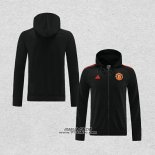 Giacca con Cappuccio Manchester United 2022-2023 Nero