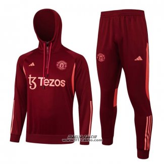 Tuta da Track Felpa Manchester United 2023-2024 Rosso Scuro