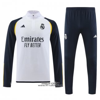 Tuta da Track Felpa Real Madrid 2023-2024 Bianco