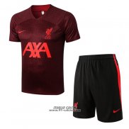 Tuta da Track Liverpool Manica Corta 2022-2023 Rosso - Pantaloncini