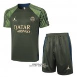 Tuta da Track Paris Saint-Germain Jordan Manica Corta 2024-2025 Verde - Pantaloncini