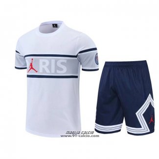 Tuta da Track Paris Saint-Germain Manica Corta 2022-2023 Bianco - Pantaloncini