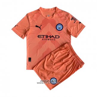 Maglia Manchester City Portiere Bambino 2022-2023 Arancione