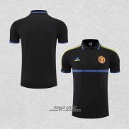 Maglia Polo Manchester United 2022-2023 Nero e Blu