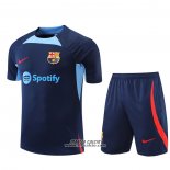 Tuta da Track Barcellona Manica Corta 2022-2023 Blu - Pantaloncini