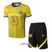 Tuta da Track Chelsea Manica Corta 2022-2023 Giallo - Pantaloncini