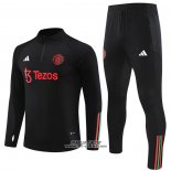 Tuta da Track Felpa Manchester United Bambino 2023-2024 Nero