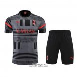 Tuta da Track Milan Manica Corta 2022-2023 Grigio - Pantaloncini