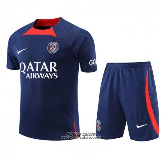 Tuta da Track Paris Saint-Germain Manica Corta 2022-2023 Blu Scuro - Pantaloncini