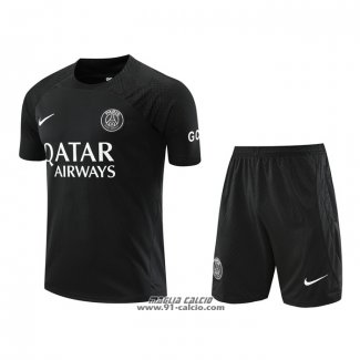 Tuta da Track Paris Saint-Germain Manica Corta 2022-2023 Nero - Pantaloncini