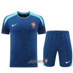 Tuta da Track Portogallo Manica Corta 2024-2025 Blu - Pantaloncini