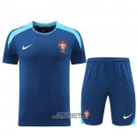 Tuta da Track Portogallo Manica Corta 2024-2025 Blu - Pantaloncini
