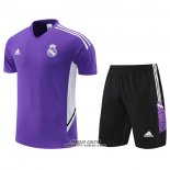 Tuta da Track Real Madrid Manica Corta 2022-2023 Purpura - Pantaloncini