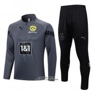 Tuta da Track Felpa Borussia Dortmund 2022-2023 Grigio