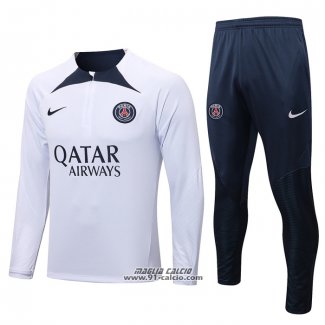 Tuta da Track Felpa Paris Saint-Germain 2022-2023 Bianco