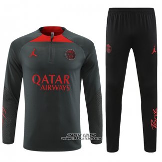 Tuta da Track Felpa Paris Saint-Germain Jordan 2022-2023 Grigio