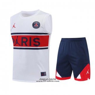 Tuta da Track Paris Saint-Germain Senza Maniche 2022-2023 Bianco e Rosso