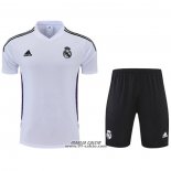 Tuta da Track Real Madrid Manica Corta 2022-2023 Bianco e Purpura - Pantaloncini