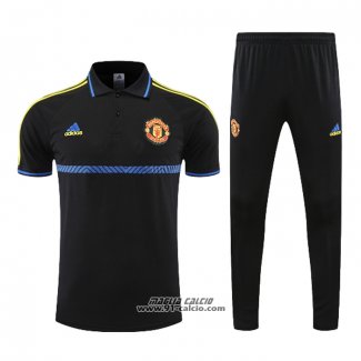 Conjunto Polo Manchester United 2022-2023 Nero e Blu