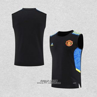 Maglia Allenamento Manchester United Senza Maniche 2022-2023 Blu