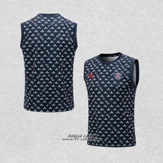 Maglia Allenamento Paris Saint-Germain Jordan Senza Maniche 2022-2023 Blu