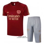 Tuta da Track Arsenal Manica Corta 2023-2024 Rosso - Pantaloncini