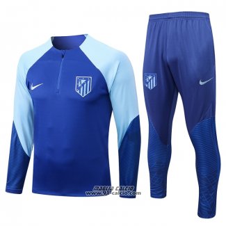 Tuta da Track Felpa Atletico Madrid 2022-2023 Blu