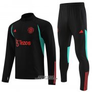 Tuta da Track Felpa Manchester United Bambino 2023-2024 Nero