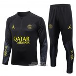 Tuta da Track Felpa Paris Saint-Germain Jordan 2023-2024 Nero