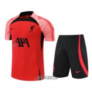 Tuta da Track Liverpool Manica Corta 2022-2023 Rosso - Pantaloncini