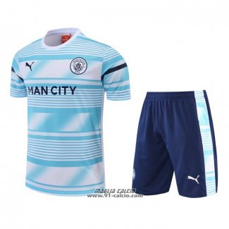 Tuta da Track Manchester City Manica Corta 2022 Blu - Pantaloncini