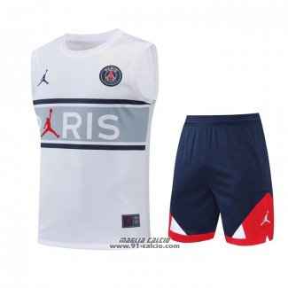 Tuta da Track Paris Saint-Germain Senza Maniche 2022-2023 Bianco e Grigio