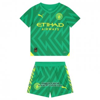 Maglia Manchester City Portiere Bambino 2023-2024 Verde