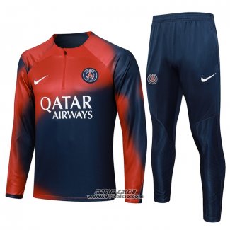 Tuta da Track Felpa Paris Saint-Germain 2023-2024 Rosso