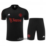 Tuta da Track Manchester United Manica Corta 2023-2024 Nero - Pantaloncini