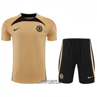 Tuta da Track Chelsea Manica Corta 2022-2023 Oro - Pantaloncini