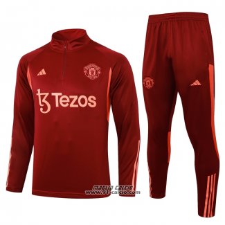 Tuta da Track Felpa Manchester United 2023-2024 Rosso