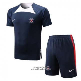 Tuta da Track Paris Saint-Germain Manica Corta 2022-2023 Blu - Pantaloncini