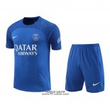 Tuta da Track Paris Saint-Germain Manica Corta 2022-2023 Blu Scuro - Pantaloncini