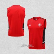 Maglia Allenamento Manchester United Senza Maniche 2022-2023 Rosso