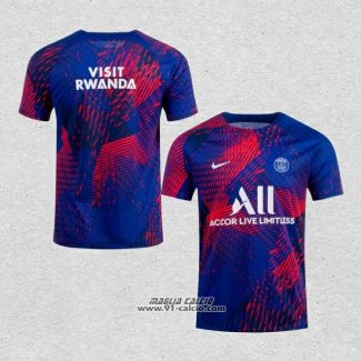 Maglia Prematch Paris Saint-Germain 2022 Blu e Rosso