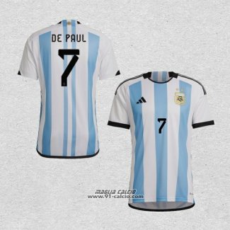 Prima Maglia Argentina Giocatore De Paul 2022