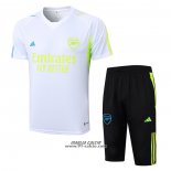 Tuta da Track Arsenal Manica Corta 2023-2024 Bianco - Pantaloncini